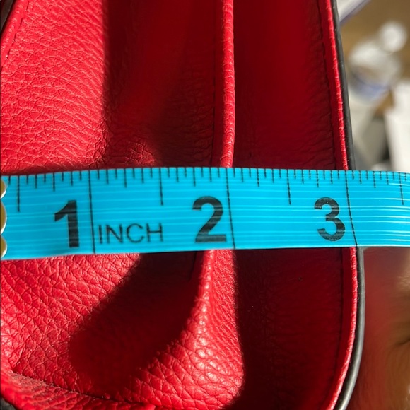 Marc New York Andrew Marc Red Chevron Crossbody Bag with Gold Accents - Picture 14 of 14